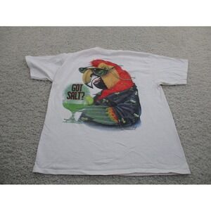 Vintage Caribbean Soul Shirt Mens XL White Parrot Party Salt Drinking Margarita